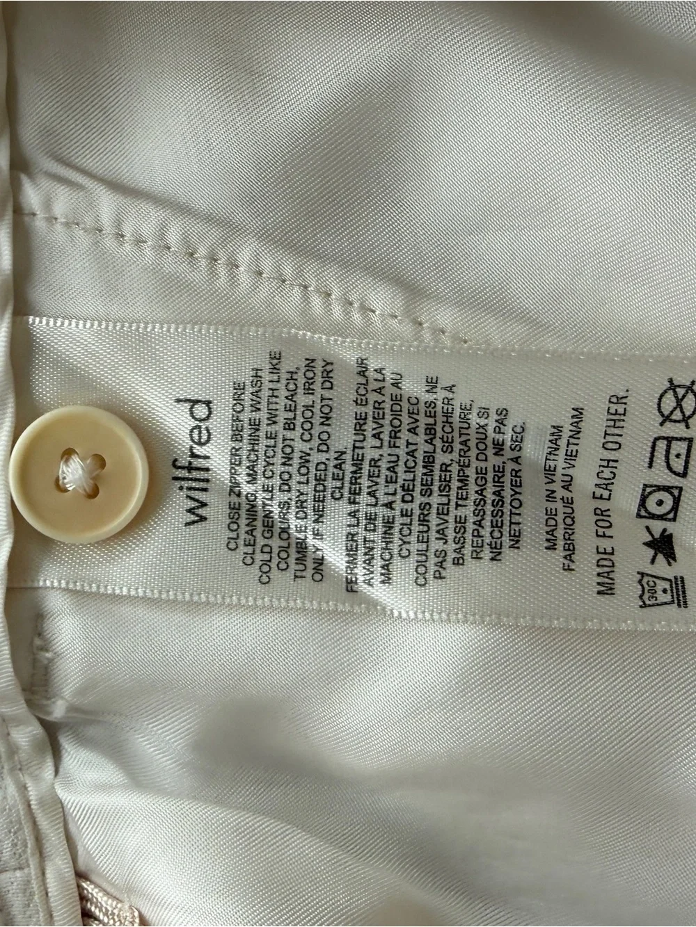 Aritzia Wilfred Alanya Pants - size 4 Light Birch